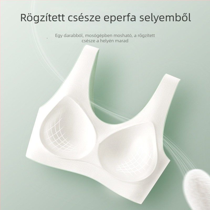 Női melltartó vezeték nélküli, fix kosárral, mulberry selyem béléses, gépi mosás, könnyű és kényelmes