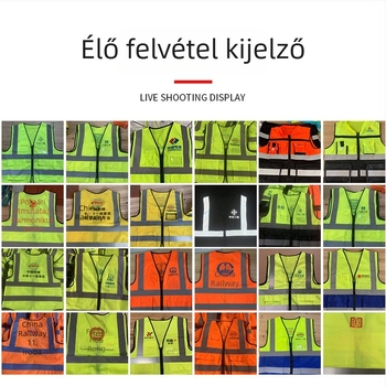 Reflektív biztonsági mellény építkezésekhez, forgalomhoz és tisztasági munkákhoz