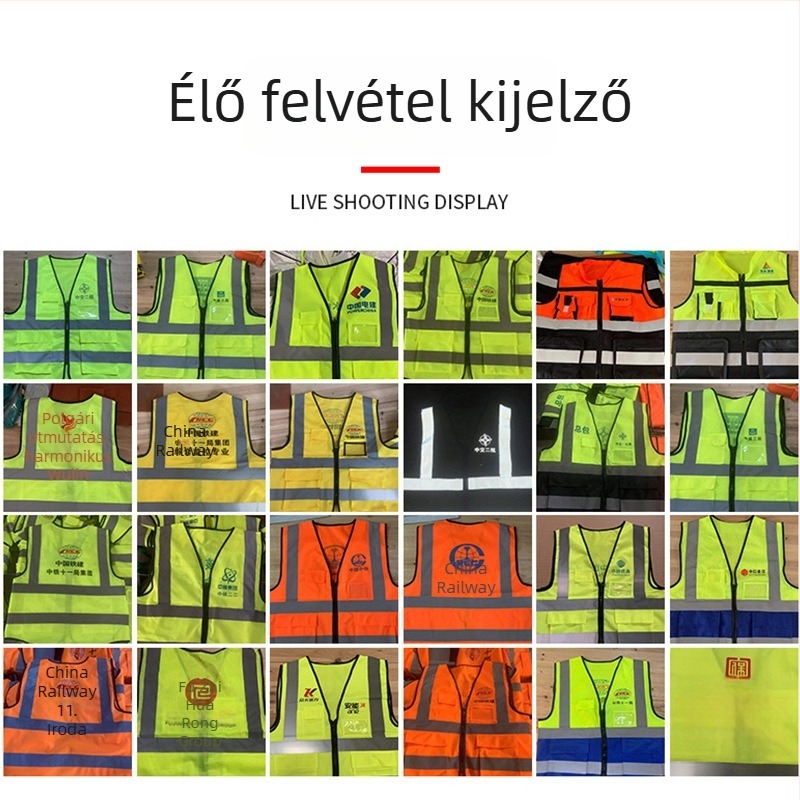 Reflektív biztonsági mellény építkezésekhez, forgalomhoz és tisztasági munkákhoz