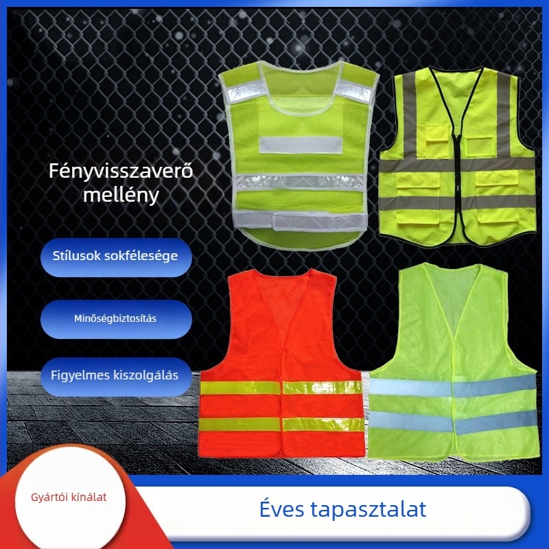 Magas láthatóságú fényvisszaverő mellények útépítéshez, testre szabható védőruha építkezési területekre, fluoreszkáló fényvisszaverő mellények közmű- és közterületi szolgálatok számára