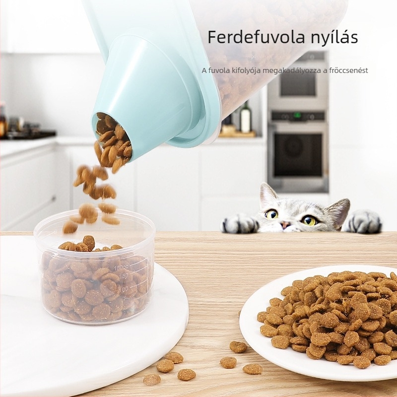 Macska- és kutyaeledel tárolóedény, légmentesen záródó, nedvességálló