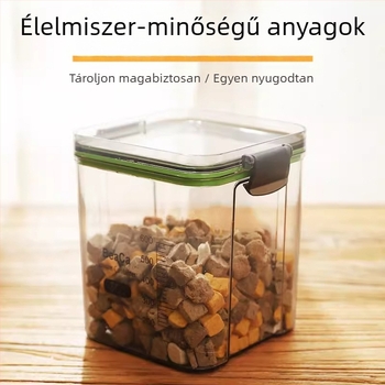 Macska- és kutyaeledel tároló vákuumzáródó fedéllel