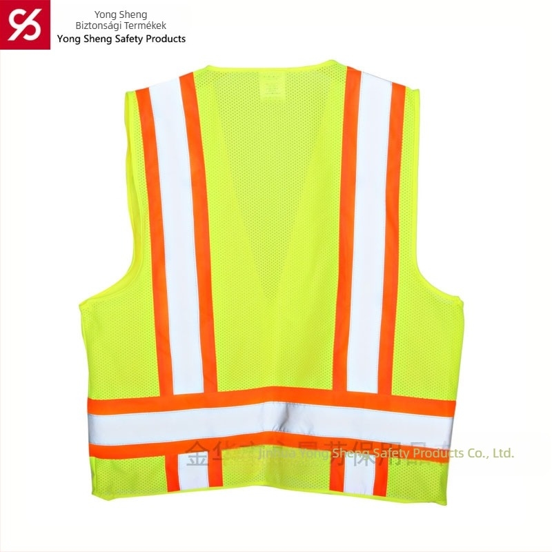 LM01 Fényvisszaverő biztonsági mellény, fluoreszcens sárga, 63×64 cm, 100% poliészter