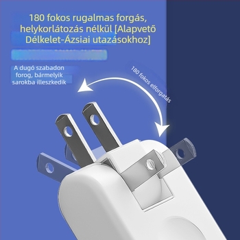 Okos falra szerelhető konnektor több aljzattal, utazási átalakító, Délkelet-ázsiai használatra, 10A, 220-250V, CCC tanúsítvány