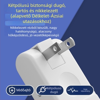 Okos falra szerelhető konnektor több aljzattal, utazási átalakító, Délkelet-ázsiai használatra, 10A, 220-250V, CCC tanúsítvány