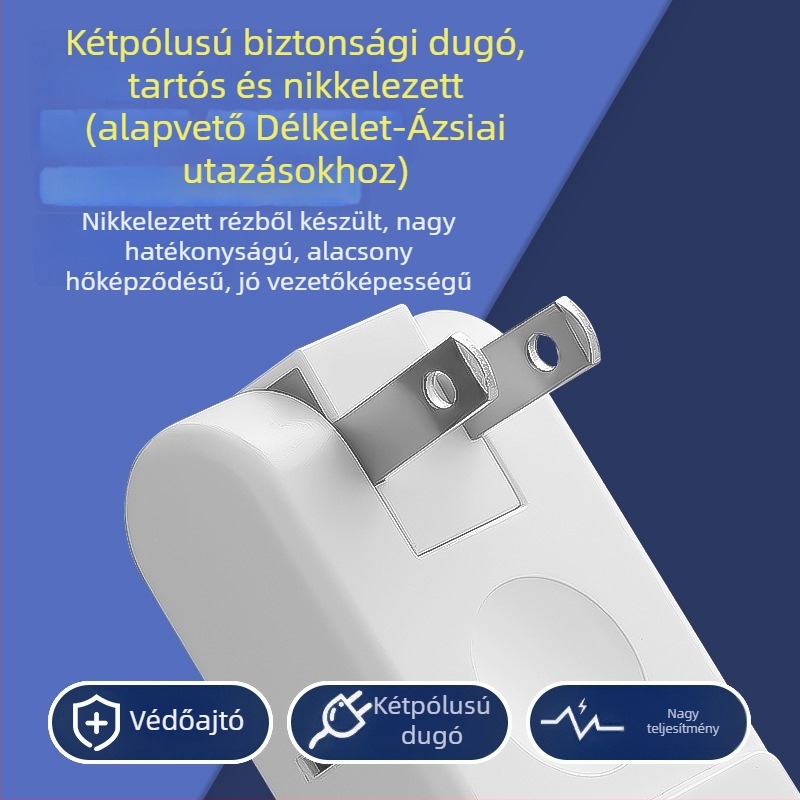 Okos falra szerelhető konnektor több aljzattal, utazási átalakító, Délkelet-ázsiai használatra, 10A, 220-250V, CCC tanúsítvány