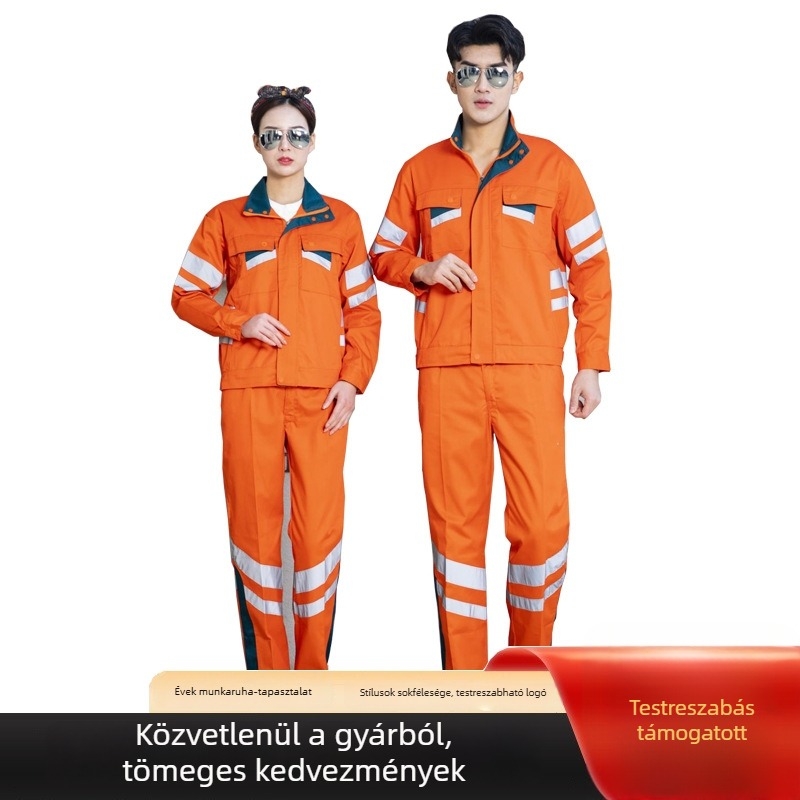 Testreszabott fényvisszaverő pamut munkaruházati szett közszolgálati takarításra és útépítésre, munkahelyi biztonság, mentés és bányászat