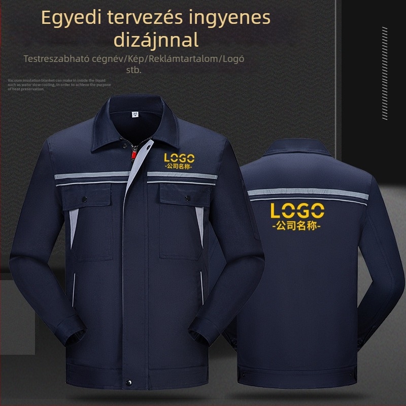 Férfi munkaruha készlet autószereléshez – tartós egyenruha, fényvisszaverő felső, őszi–téli hosszú ujjú műhelyruha