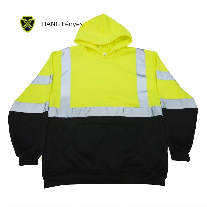 Dazzling fényvisszaverős fleece pulóver zsebekkel, meleg bélelt munkaruha, sportos casual ruházat