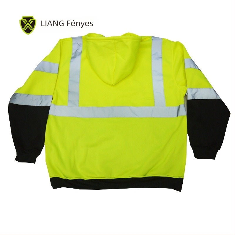 Dazzling fényvisszaverős fleece pulóver zsebekkel, meleg bélelt munkaruha, sportos casual ruházat
