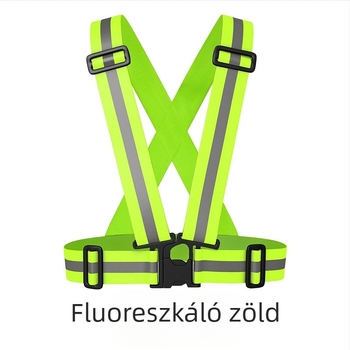 Kerékpározáshoz és éjszakai futáshoz készült reflexiós biztonsági mellény elastikus, állítható pántokkal, modell QLZ-035-XL