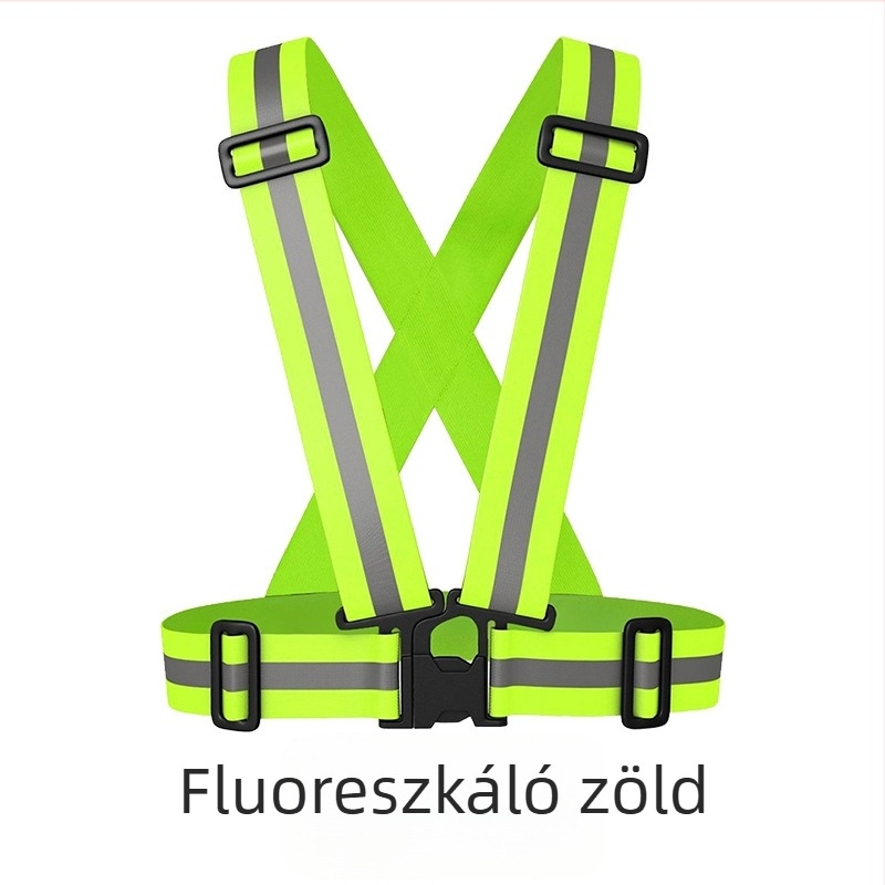 Kerékpározáshoz és éjszakai futáshoz készült reflexiós biztonsági mellény elastikus, állítható pántokkal, modell QLZ-035-XL