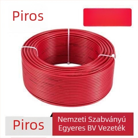 Renda BV tiszta réz kábel, nemzeti szabvány, egyszálas merev vezeték, keresztmetszet 1,5/2,5/4/6 mm², tűzálló a beltéri dekorációhoz