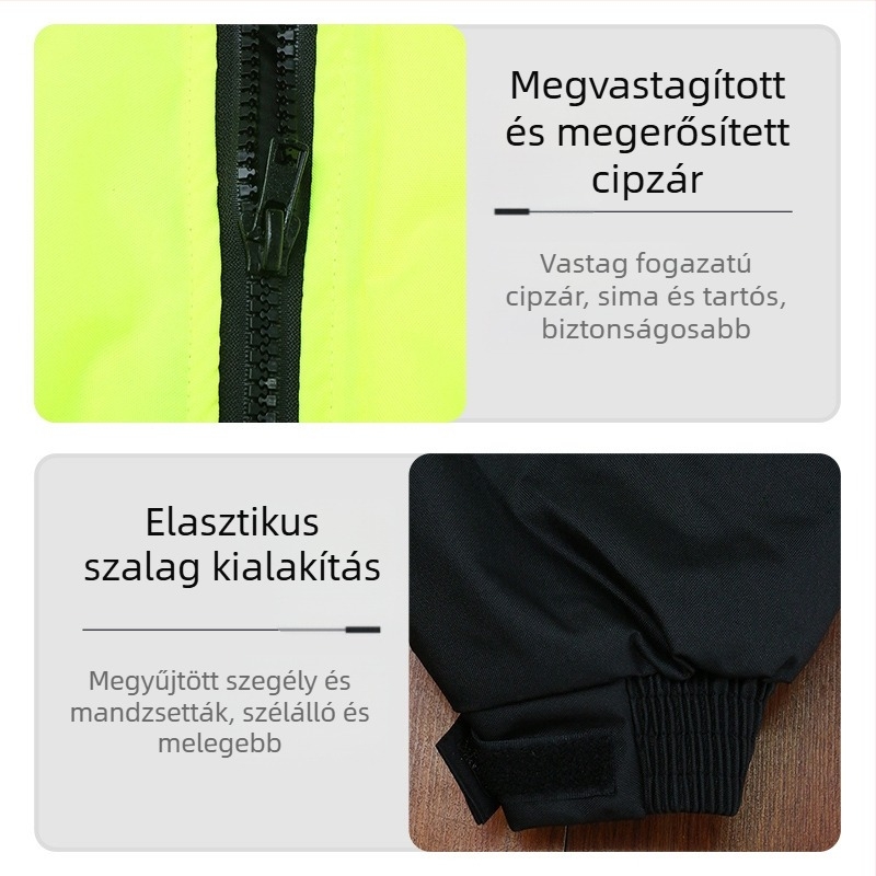 Személyre szabott Oxford anyagú közúti forgalomért felelős egyenruha: fényvisszaverő elemekkel — fényvisszaverő kabát/mellény építési területen