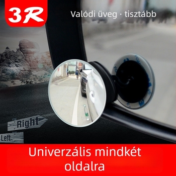 3R autó hátsó tükör, kisméretű kör alakú keret nélküli, HD konvex üveg, széles látószögű holttér-tükör