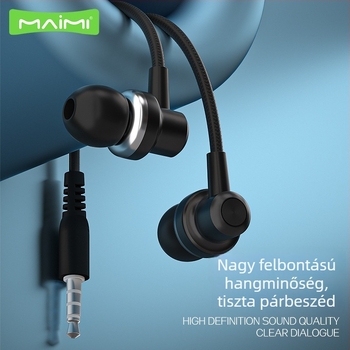 Mai Mi H41 vezetékes fülhallgató, in-ear, 3.5 mm, Android, mikrofon, játékhoz, kiváló hangzás