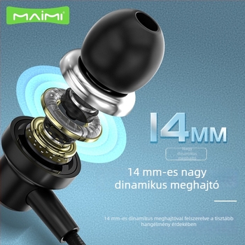 Mai Mi H41 vezetékes fülhallgató, in-ear, 3.5 mm, Android, mikrofon, játékhoz, kiváló hangzás