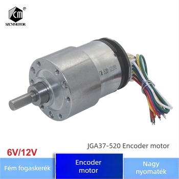 JGB37-520 DC fogaskerekes motor Hall-enkóderrel, önkiegyensúlyozó kocsi sebességméréssel