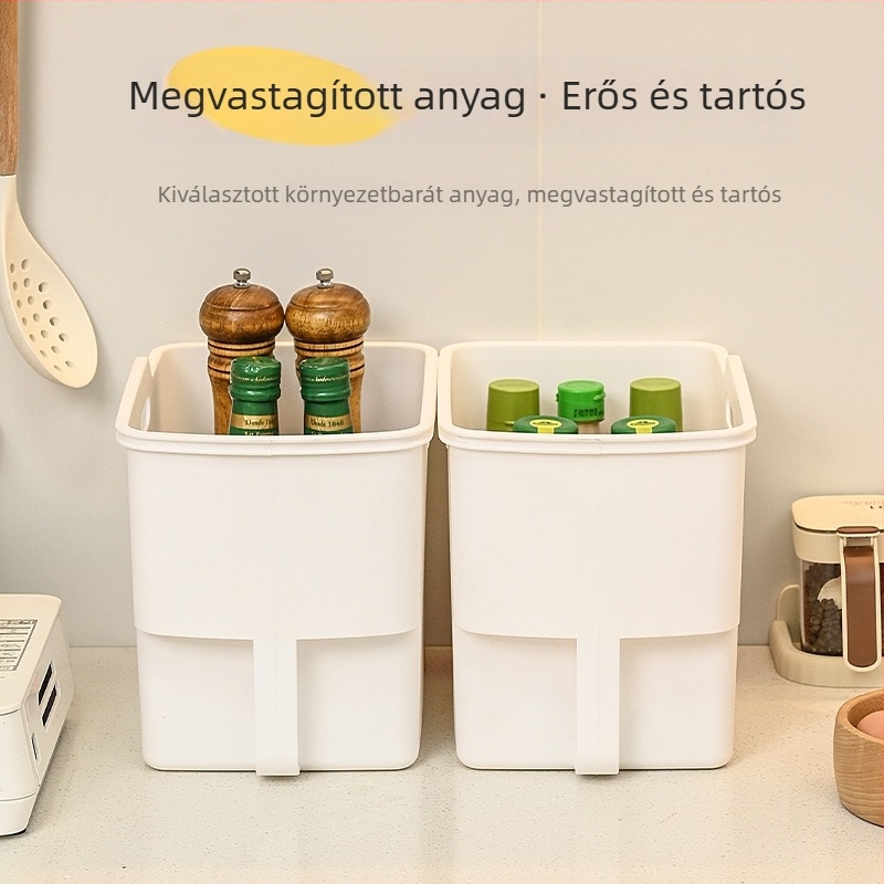 Konyhai tároló doboz fogantyúval – mély tároló kosár a szekrényhez, nassolnivalók és játékok számára