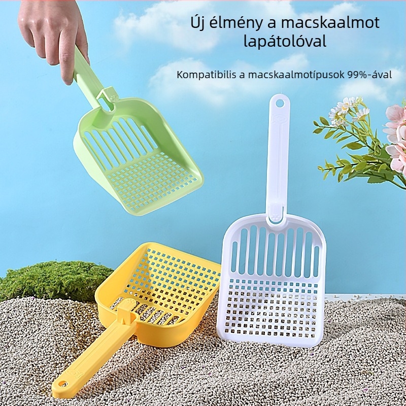Nagy macskaalom-szűrőkanál finom lyukakkal, tofu alomhoz