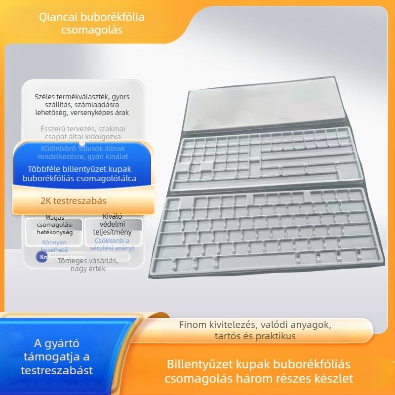 MDA profilú billentyűsapka-bliszter három darabos készlet sublimációhoz, univerzális tároló doboz mechanikus billentyűzethez