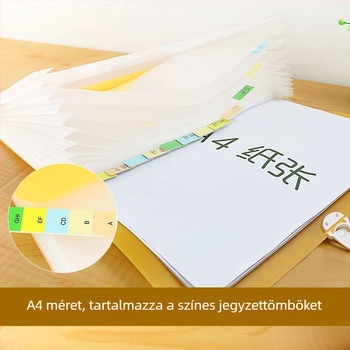 Hongjie H8882 A4 Akordeon Irattartó Táska, 12 Rekeszes Rendező, Üzleti és Tároló Táska