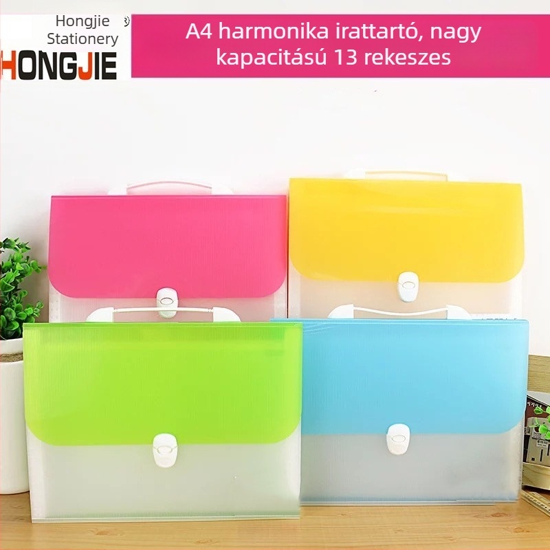 Hongjie H8882 A4 Akordeon Irattartó Táska, 12 Rekeszes Rendező, Üzleti és Tároló Táska