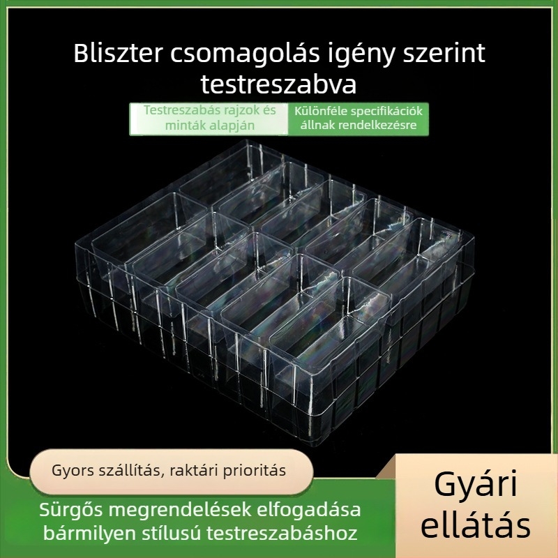 Átlátszó PVC blister tál hardver eszközökhöz, négyszögletes belső rekesz