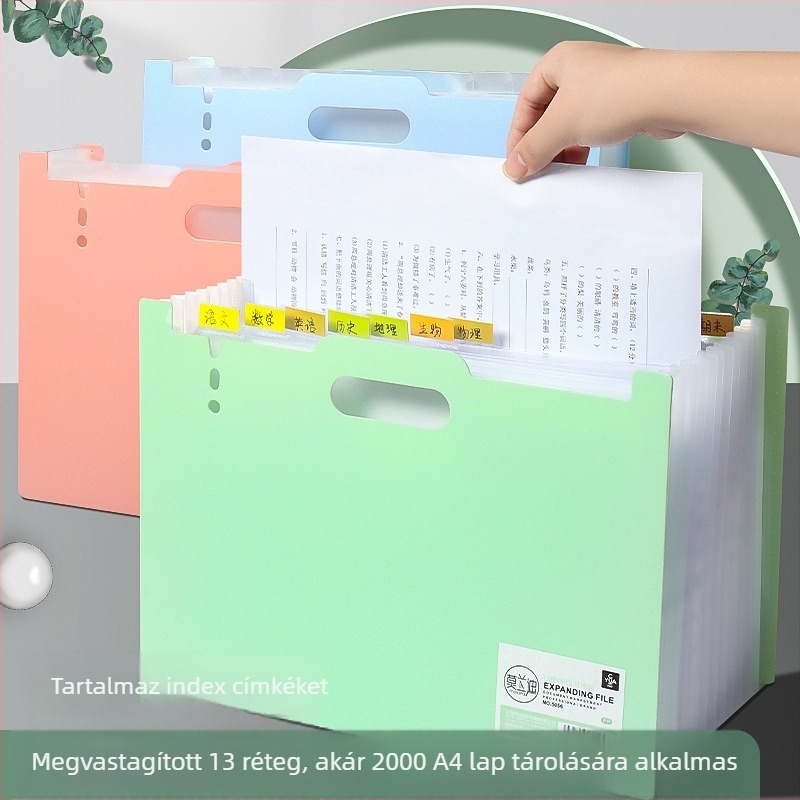 A4-es akordion mappa 13 rekesz, függőleges dokumentumtároló