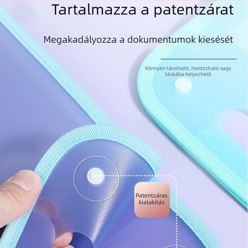 Hordozható, nagy kapacitású akordeon táska diákok számára, A4 dokumentumok tárolására