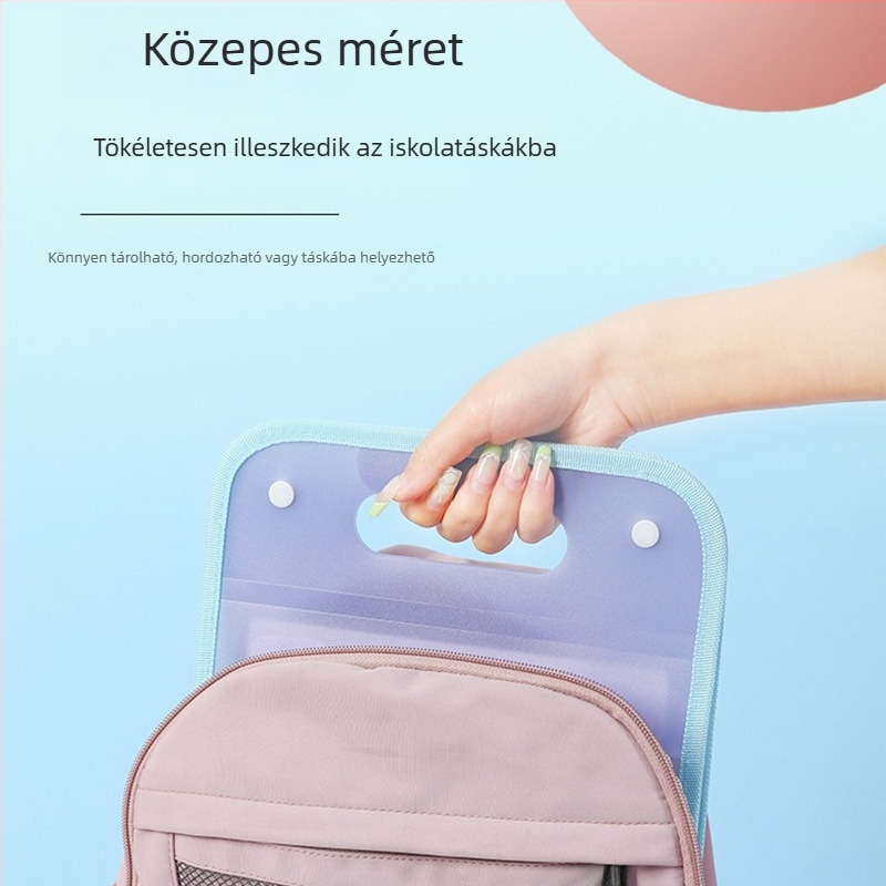 Hordozható, nagy kapacitású akordeon táska diákok számára, A4 dokumentumok tárolására