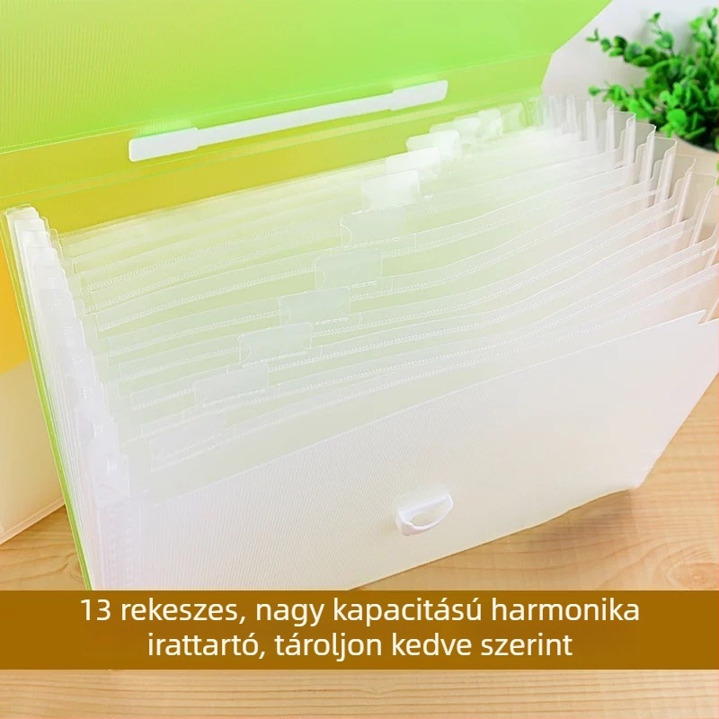 Hongjie H8880 A4 Akordionos Dokumentumtartó Mappa, 12 rekesz, nagy kapacitás