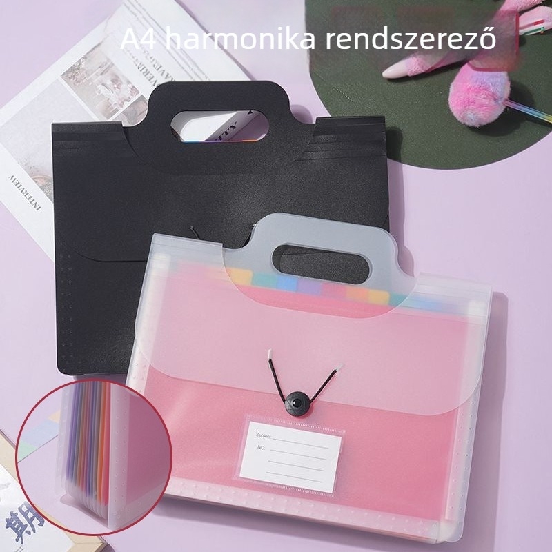 A4-es akordeon mappa dokumentumok és dolgozatok rendezéséhez, 13 rekesz, nagy kapacitású, hordozható fájl táska, testreszabható
