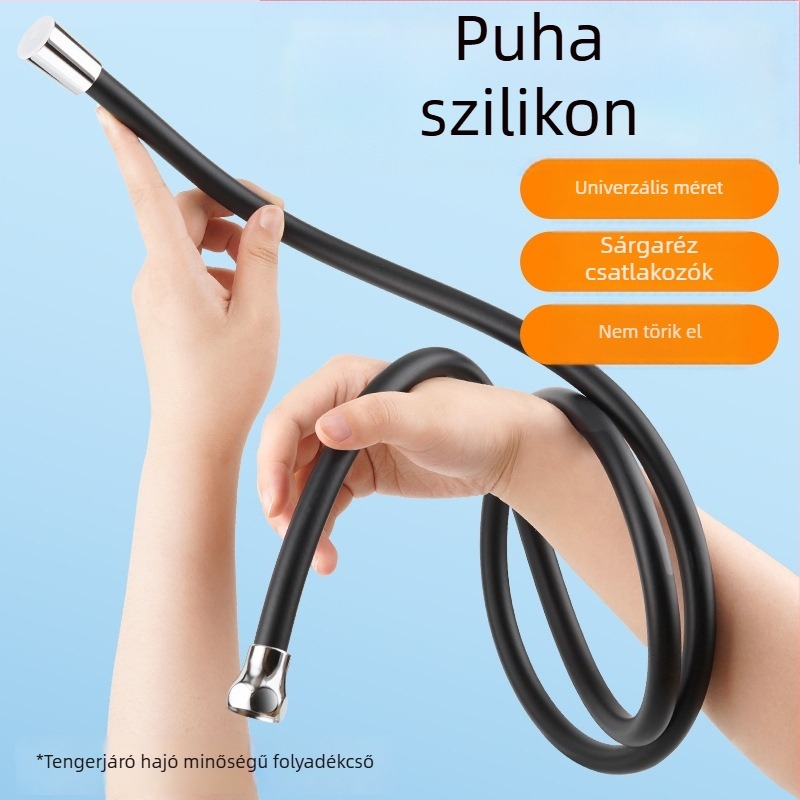 Szilikon zuhanycső, robbanásbiztos csatlakozó a zuhanyfejhez és a bojler kimenetéhez