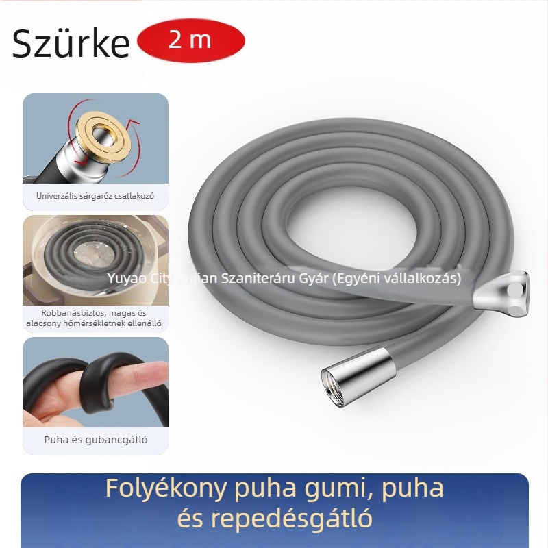 Szilikon zuhanycső, robbanásbiztos csatlakozó a zuhanyfejhez és a bojler kimenetéhez