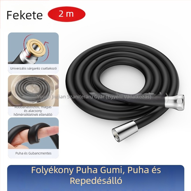 Szilikon zuhanycső, robbanásbiztos csatlakozó a zuhanyfejhez és a bojler kimenetéhez