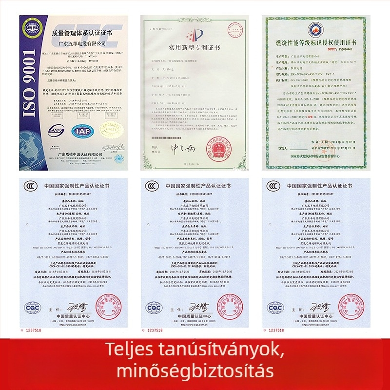 BV tűzálló rézmagú tápkábel, merev vezető, lakossági és ipari felhasználásra
