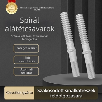 Hőhorganyzott menetes síncsapok vasúti kiegészítőkhöz; spirál acél sínek ipari és bányászati felhasználásra; teljes specifikációk
