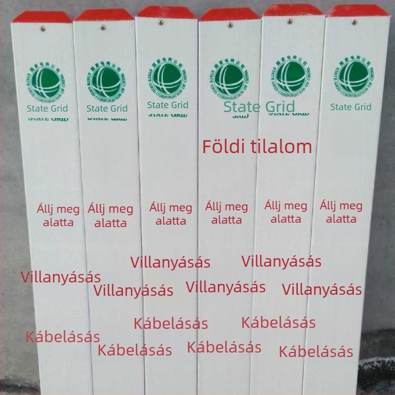 Föld alatti figyelmeztető oszlop - PVC/ acélból készült jelzőoszlop elektromos kábelek, vízellátás, gáz- és olajvezetékek, valamint kommunikációs vonalak számára