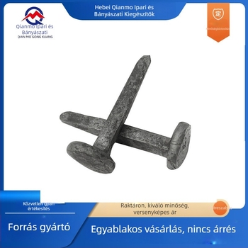 Bányászati vasúti szögek, kézi kivitel, 10x100mm és 12x120mm, alátétek a sínhez