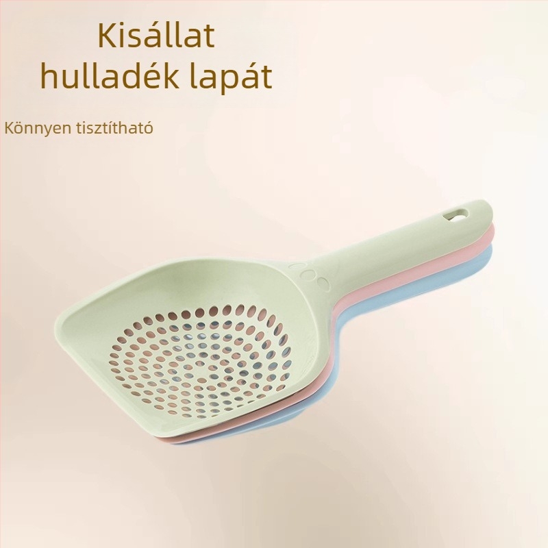 Kerek lyukú macskaalom-szívó kanál macskáknak és kutyáknak, tisztítóeszköz, akasztós kivitel