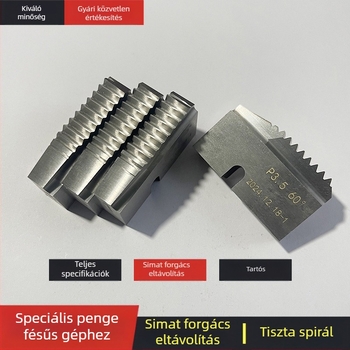 Magas-színvonalú acélból készült fésűs kés egyenes menetekhez és görgős menethez konusos menetekkel, titan bevonattal