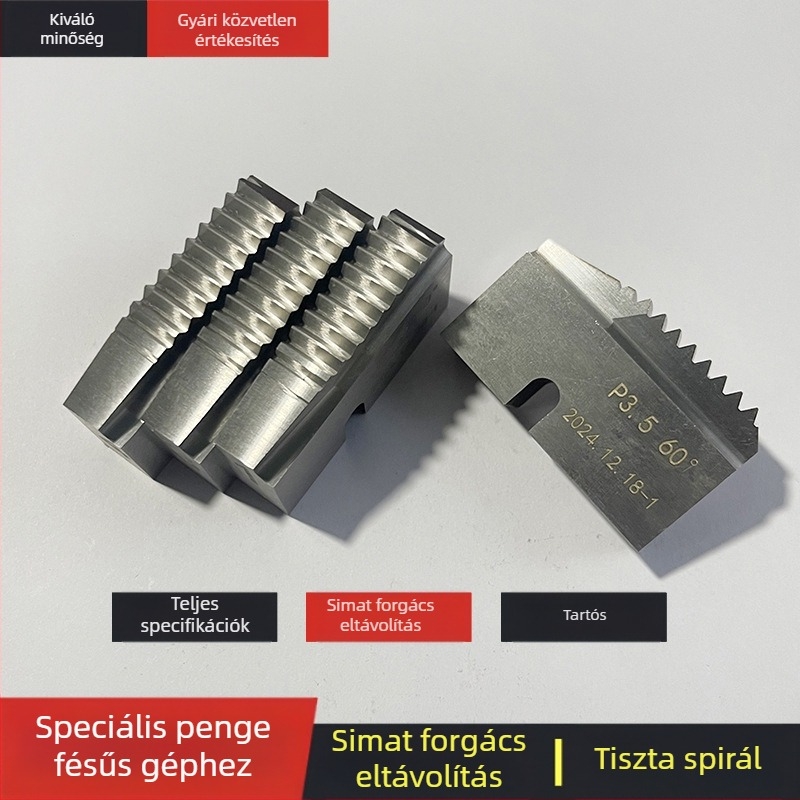 Magas-színvonalú acélból készült fésűs kés egyenes menetekhez és görgős menethez konusos menetekkel, titan bevonattal