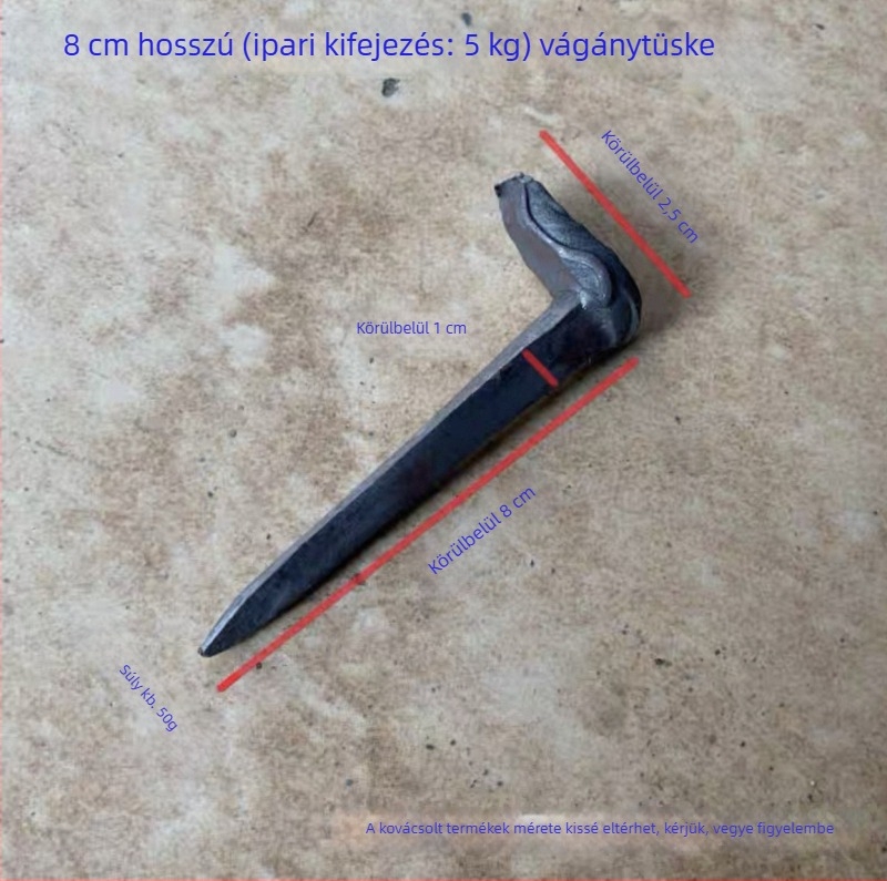 Öntöttvas négyszögletes vasúti stiftek, 16×16×165, vasúti karbantartáshoz