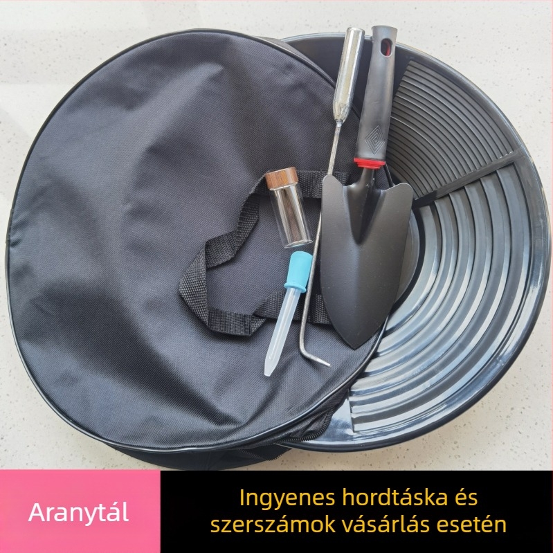 Kézi hajtású aranypanoló készlet aranytál és homokos mosóedény