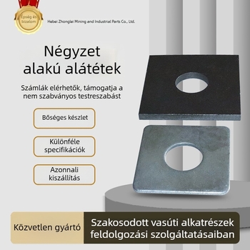 Vasúti négyszögletes alátétek bányászati kivitelezéshez, modellek 60, 70 és 80