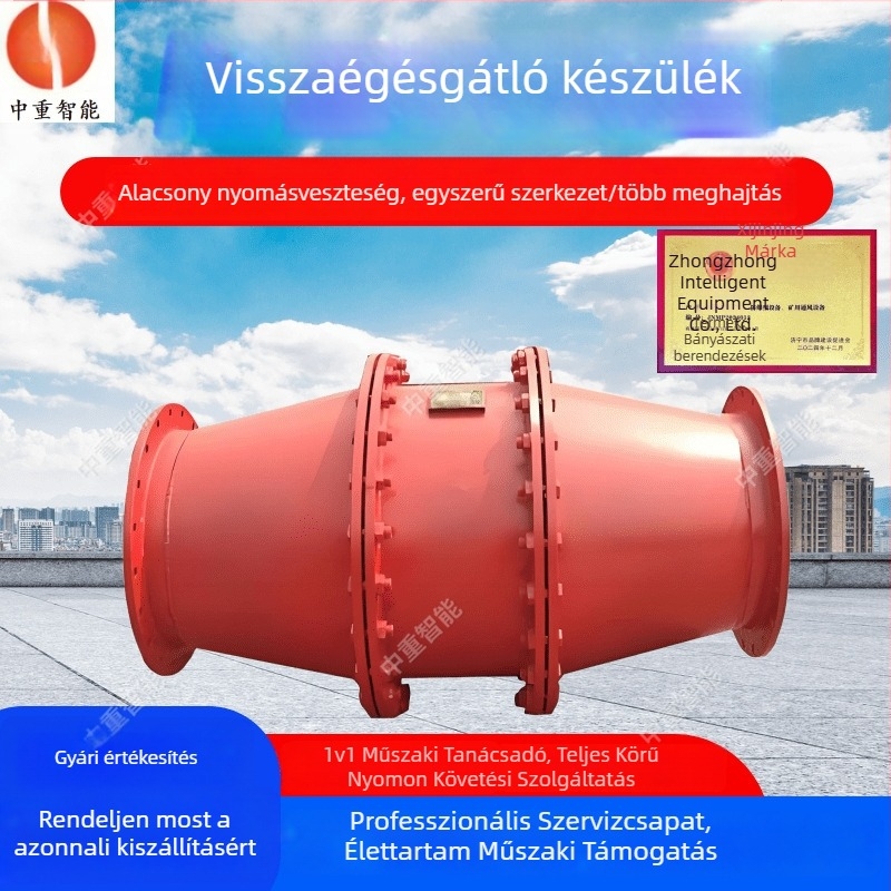 Visszafordulás elleni készülék gázvezetékekhez és bányászathoz