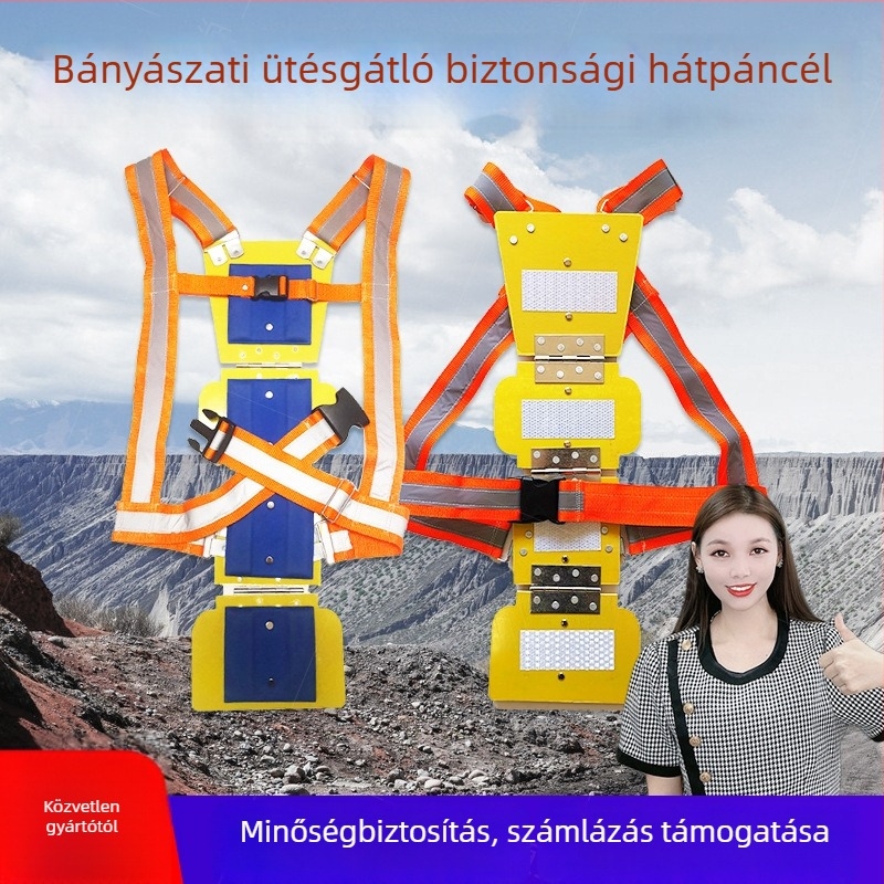Bányászati hátvédő heveder anti-sokk páncélzattal és megerősített gerincvédővel