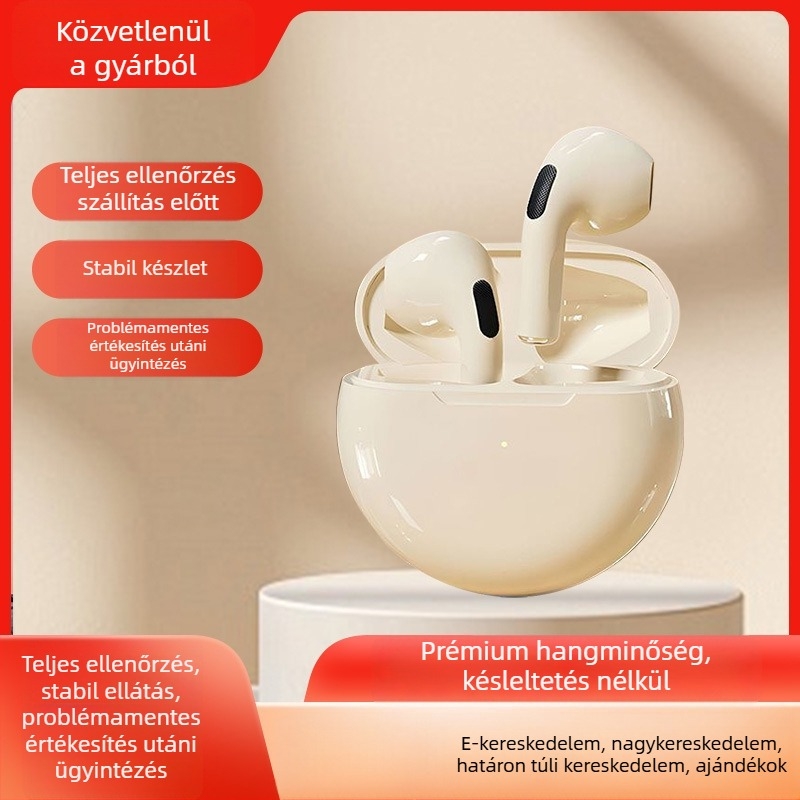 Pro4 második generációs vezeték nélküli fülhallgató, erőteljes mély basszusú E6S, In-Ear, e-sportokhoz és játékhoz, sztereó Bluetooth