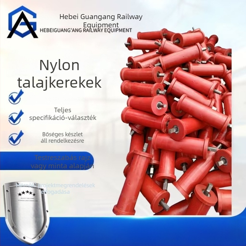 Bányászati talpfogó görgő nylon kerékkel, kopásálló poliuretán bevonattal, nagy szilárdságú nylon görgő